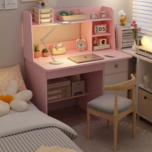 Desk & Bookshelf Combo | Modern MDF Computer Desk for Home, Bedroom & Study