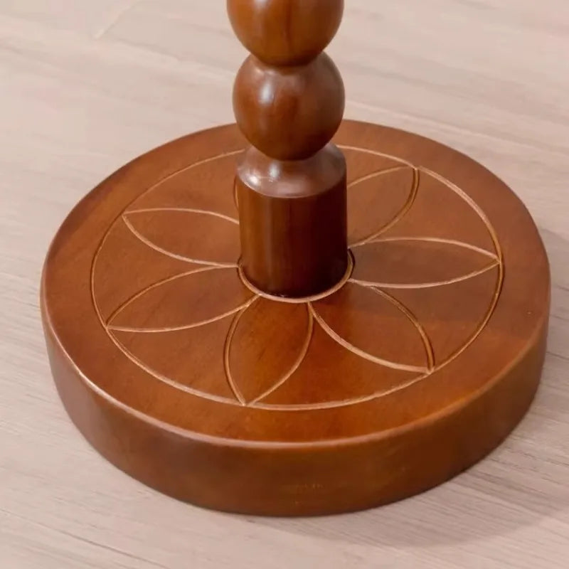 Round Solid Wood Side Table | Modern Minimalist End Table for Living Room