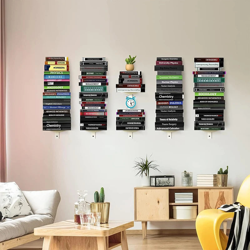Modern Metal 2-Tier Wall Bookshelf | Minimalist Living Room Storage Organizer