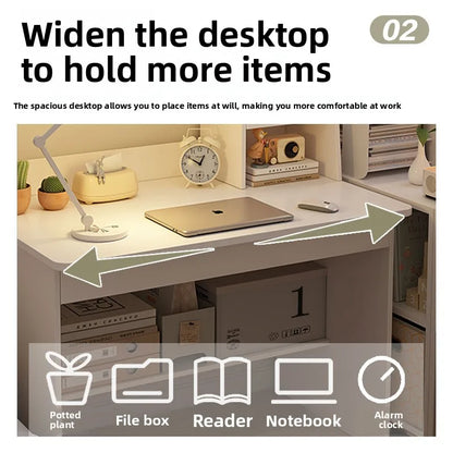 Desk & Bookshelf Combo | Modern MDF Computer Desk for Home, Bedroom & Study