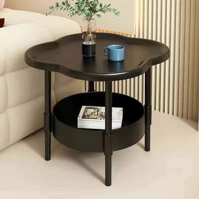 Mini Round Side Table with Storage | Compact Plastic Bedside & Coffee Table in 4 Colors
