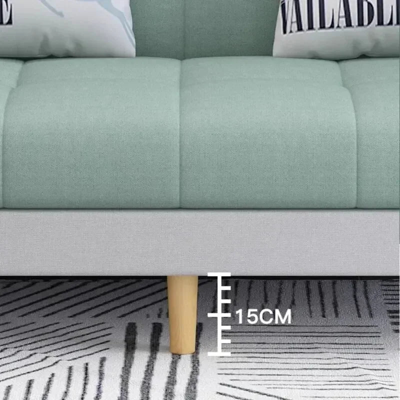 Foldable Fabric Sofa Bed | 3-Seater Convertible Couch for Home & Office