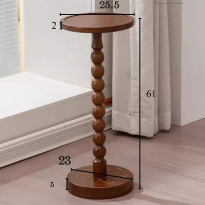 Round Solid Wood Side Table | Modern Minimalist End Table for Living Room