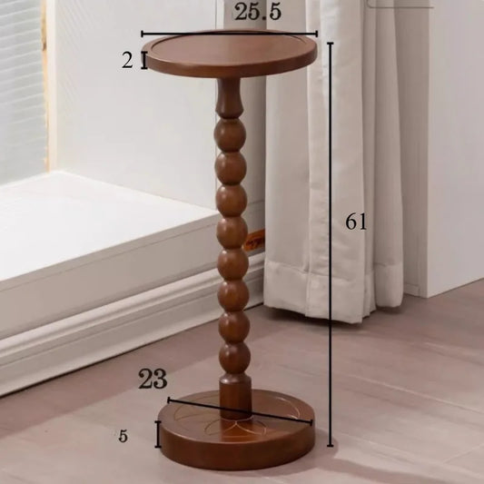 Round Solid Wood Side Table | Modern Minimalist End Table for Living Room