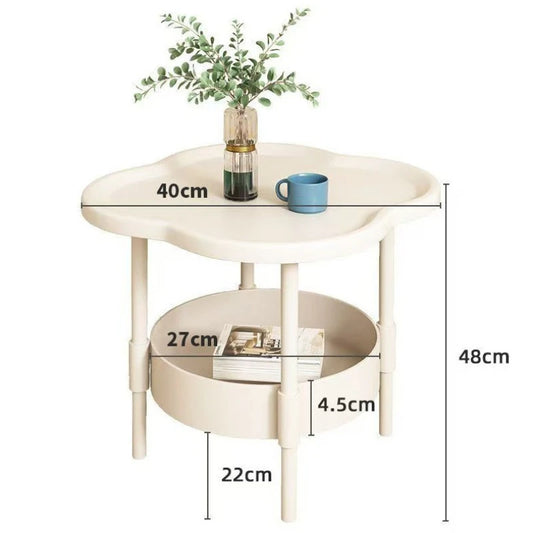 Mini Round Side Table with Storage | Compact Plastic Bedside & Coffee Table in 4 Colors