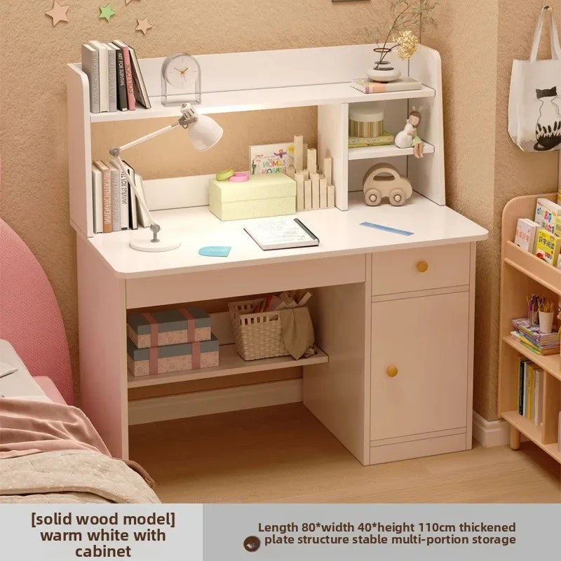 Desk & Bookshelf Combo | Modern MDF Computer Desk for Home, Bedroom & Study