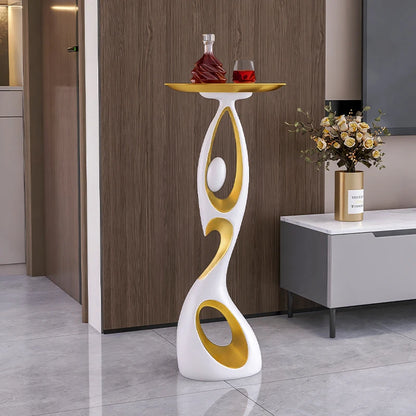 Round Side Table with Storage | Modern Minimalist Sofa End Table for Living Room