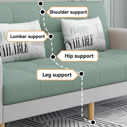 Foldable Fabric Sofa Bed | 3-Seater Convertible Couch for Home & Office