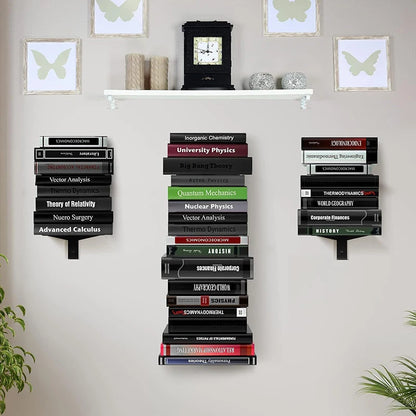 Modern Metal 2-Tier Wall Bookshelf | Minimalist Living Room Storage Organizer